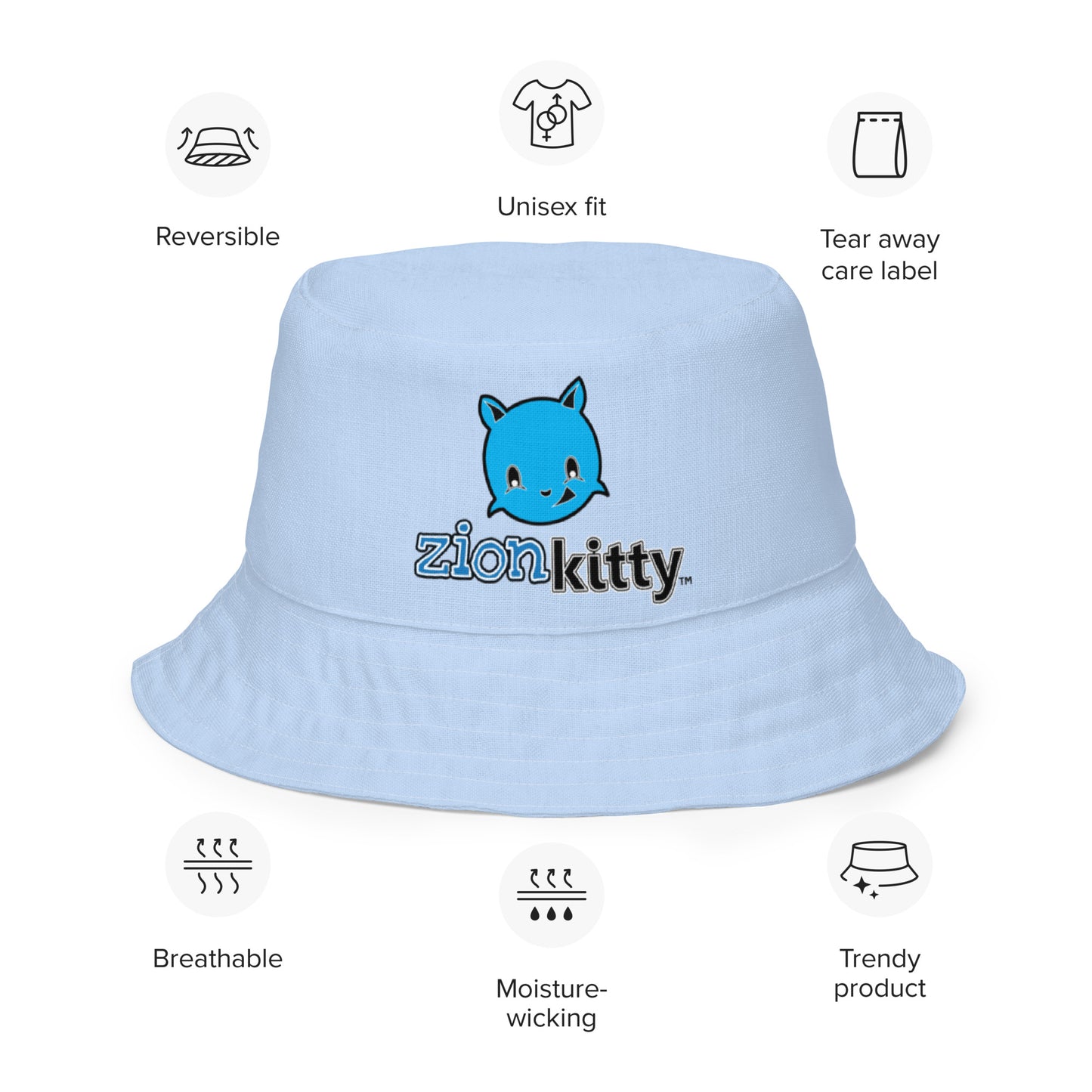 Zion Kitty plaid Reversible bucket hat