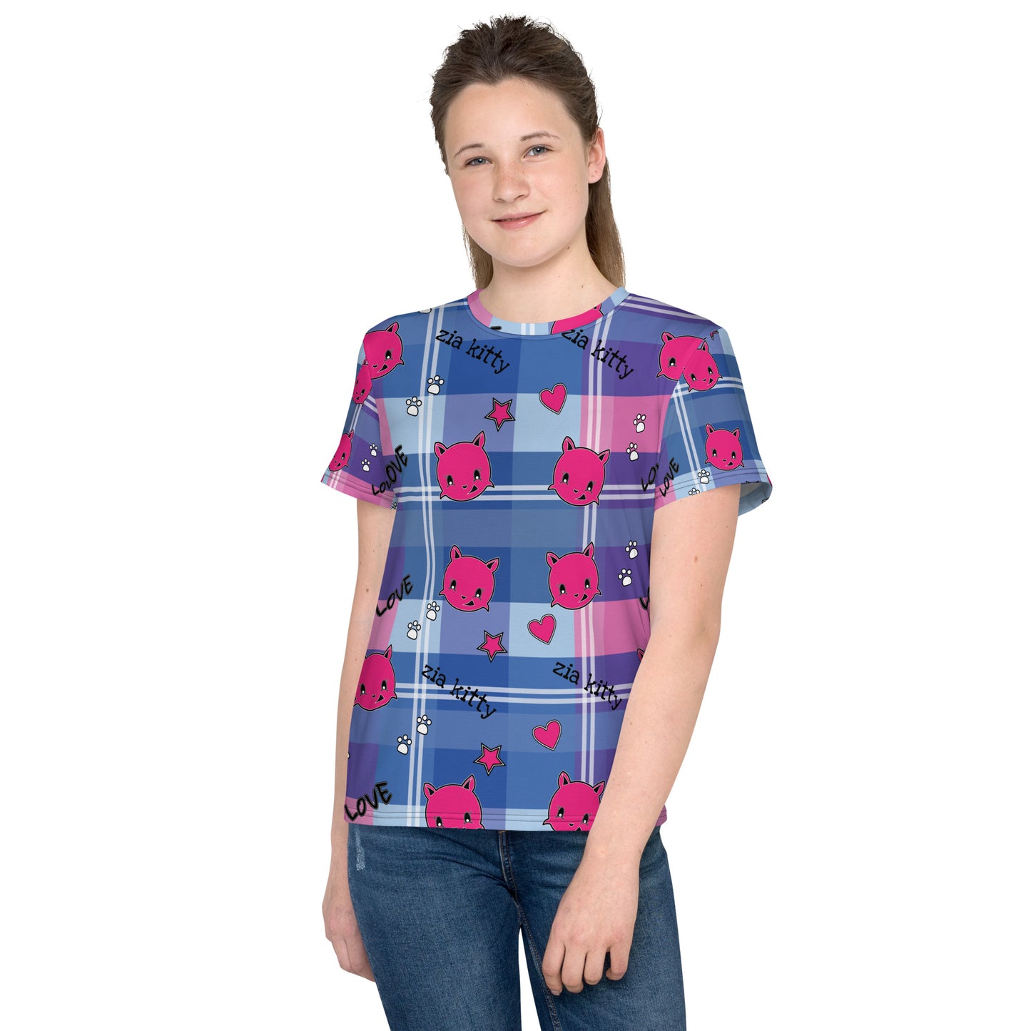 Zia Kitty love Youth crew neck t-shirt