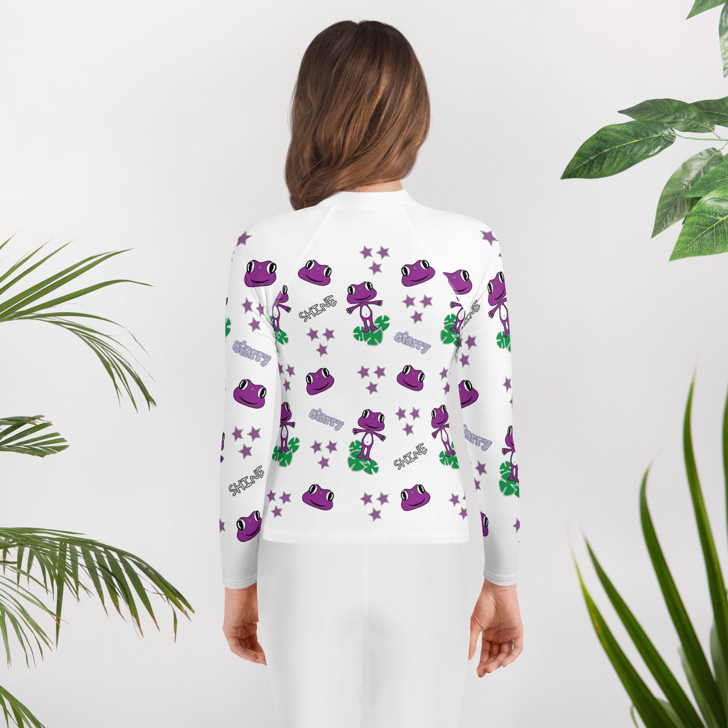 Starry the gecko pattern Youth Rash Guard