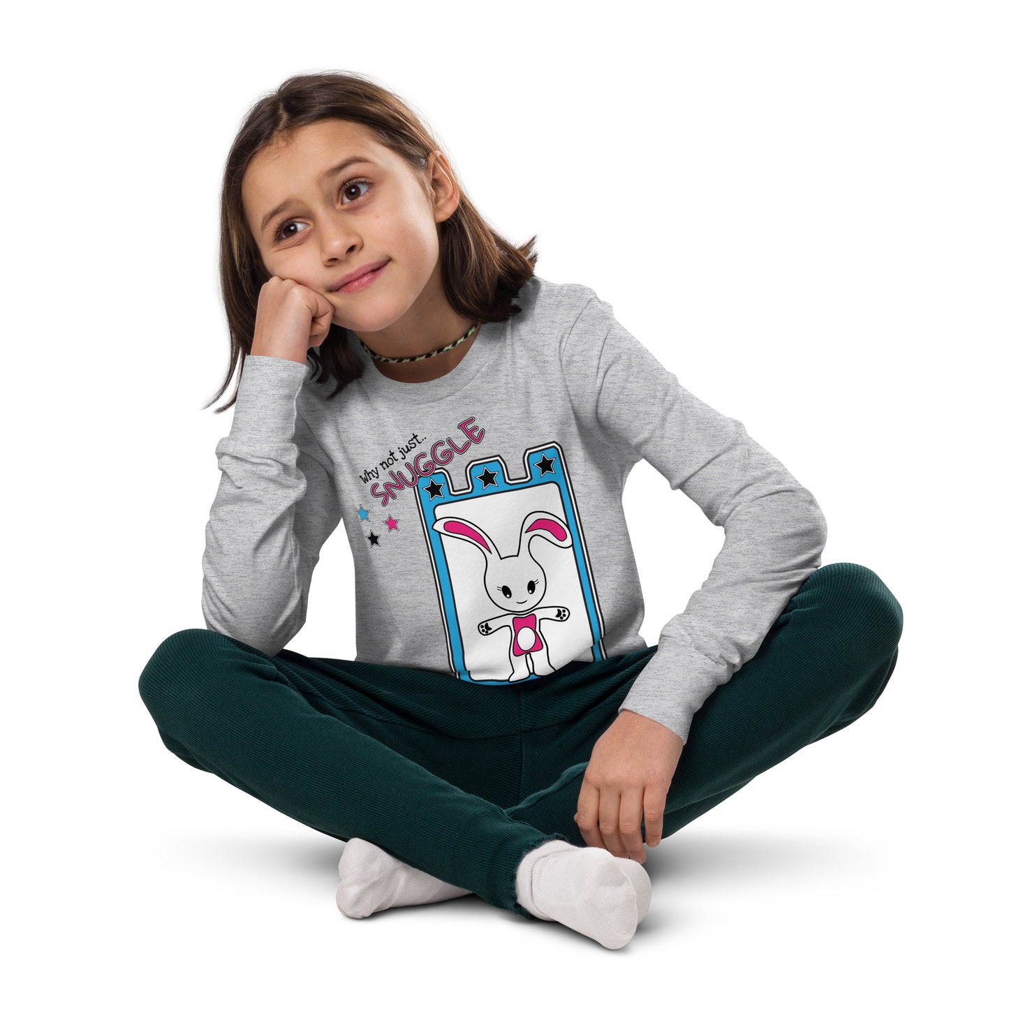 Zion Kitty Bunzi bunny Youth long sleeve tee