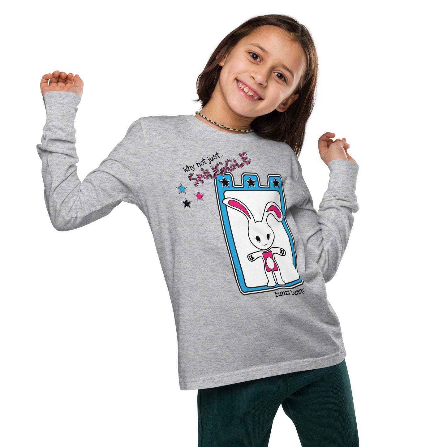 Zion Kitty Bunzi bunny Youth long sleeve tee