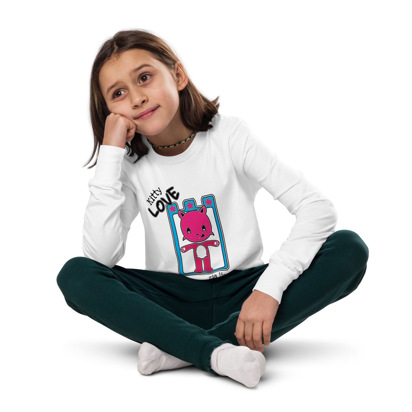 Zia lion Zion Kitty Youth long sleeve tee