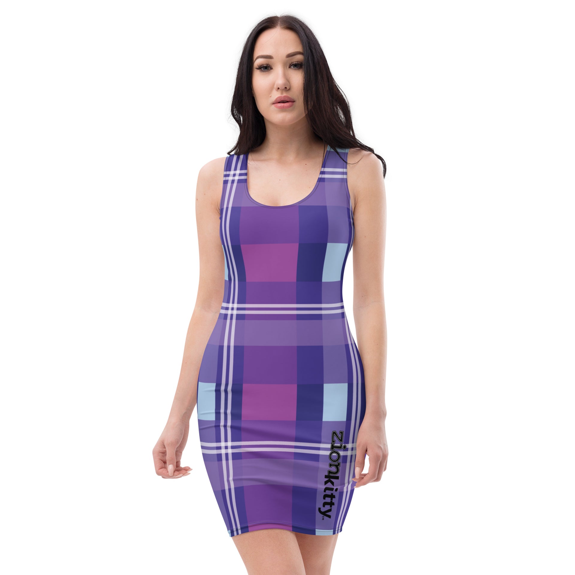 bodycon plaid dress Long Sleeve Plaid Bodycon Mini Dress