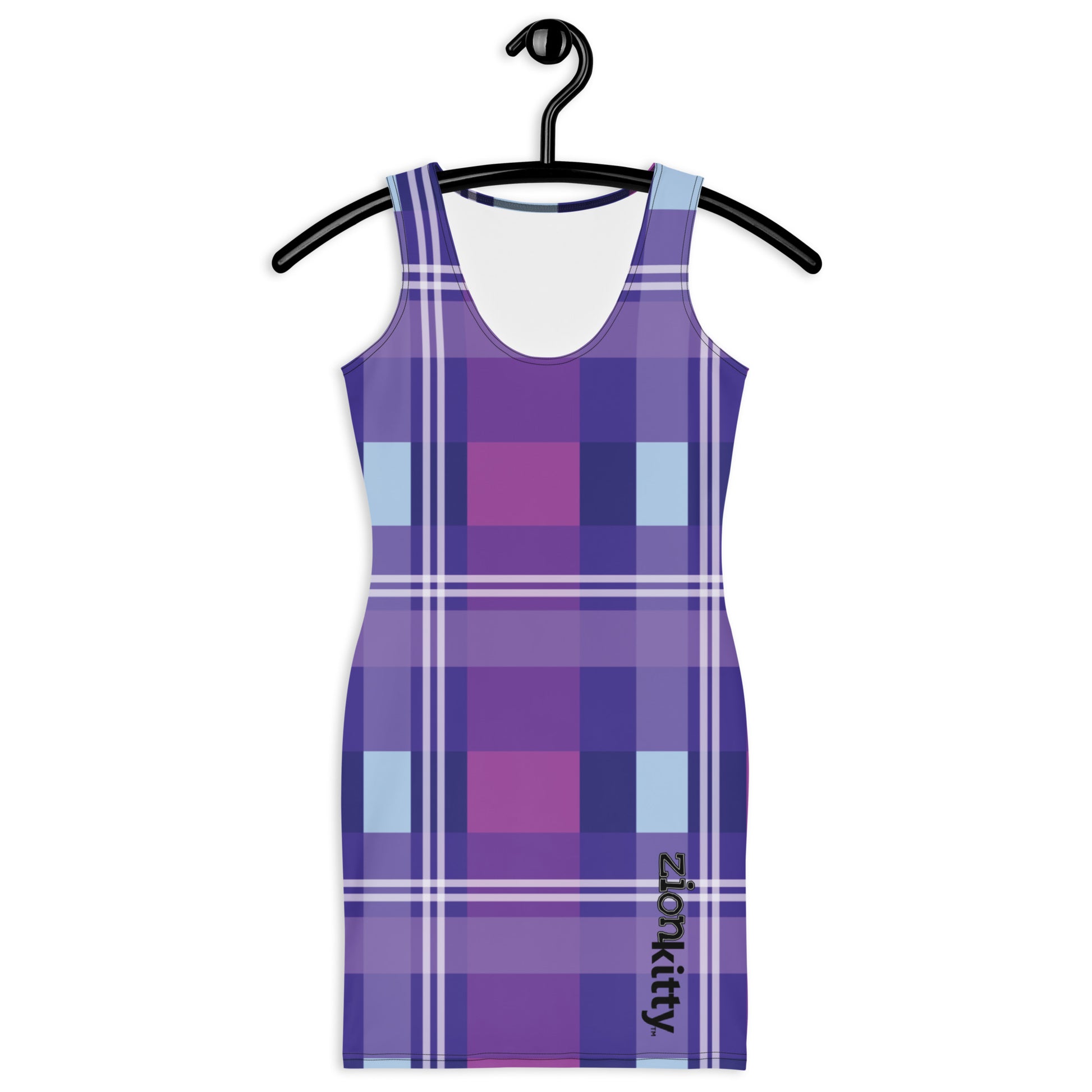 Zion Kitty TM purple plaid Bodycon dress Zion Kitty Club Store Zion Kitty TM purple plaid Bodycon dress Zion Kitty Club Store