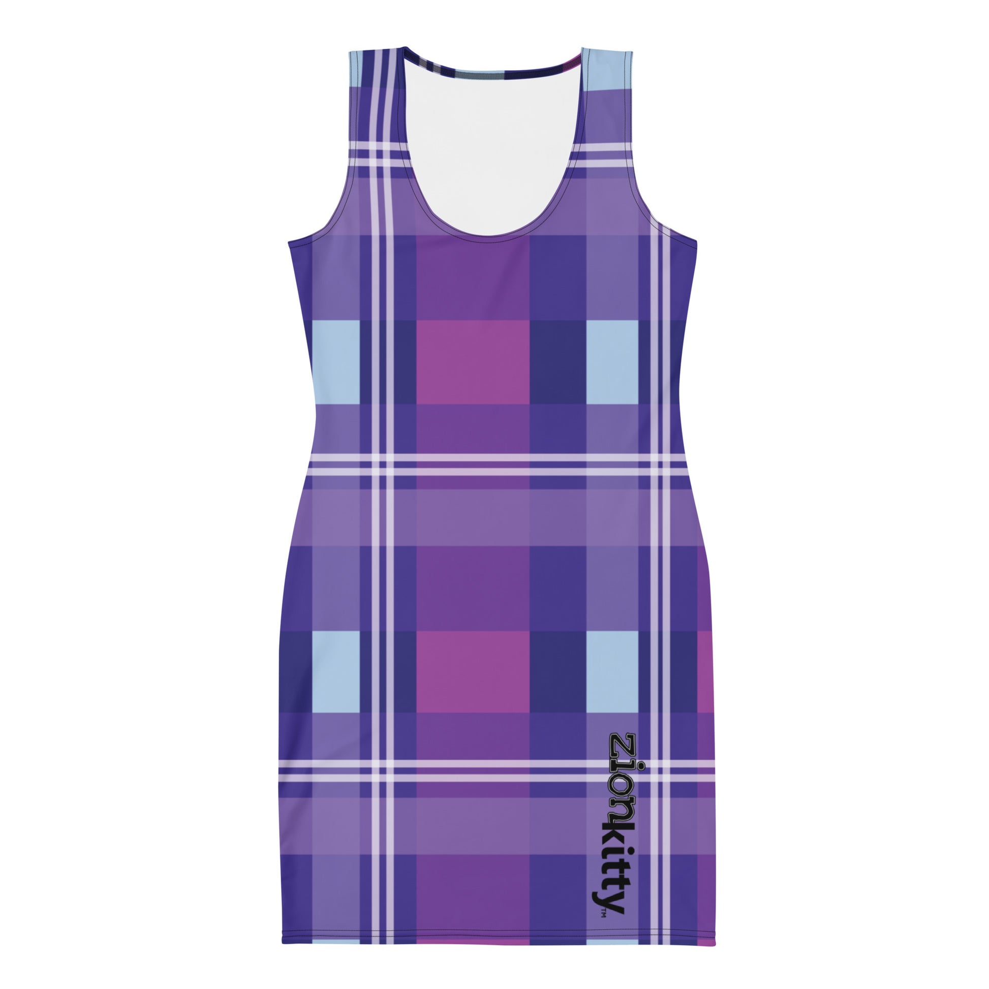 Zion Kitty TM purple plaid Bodycon dress – Zion Kitty Club Store