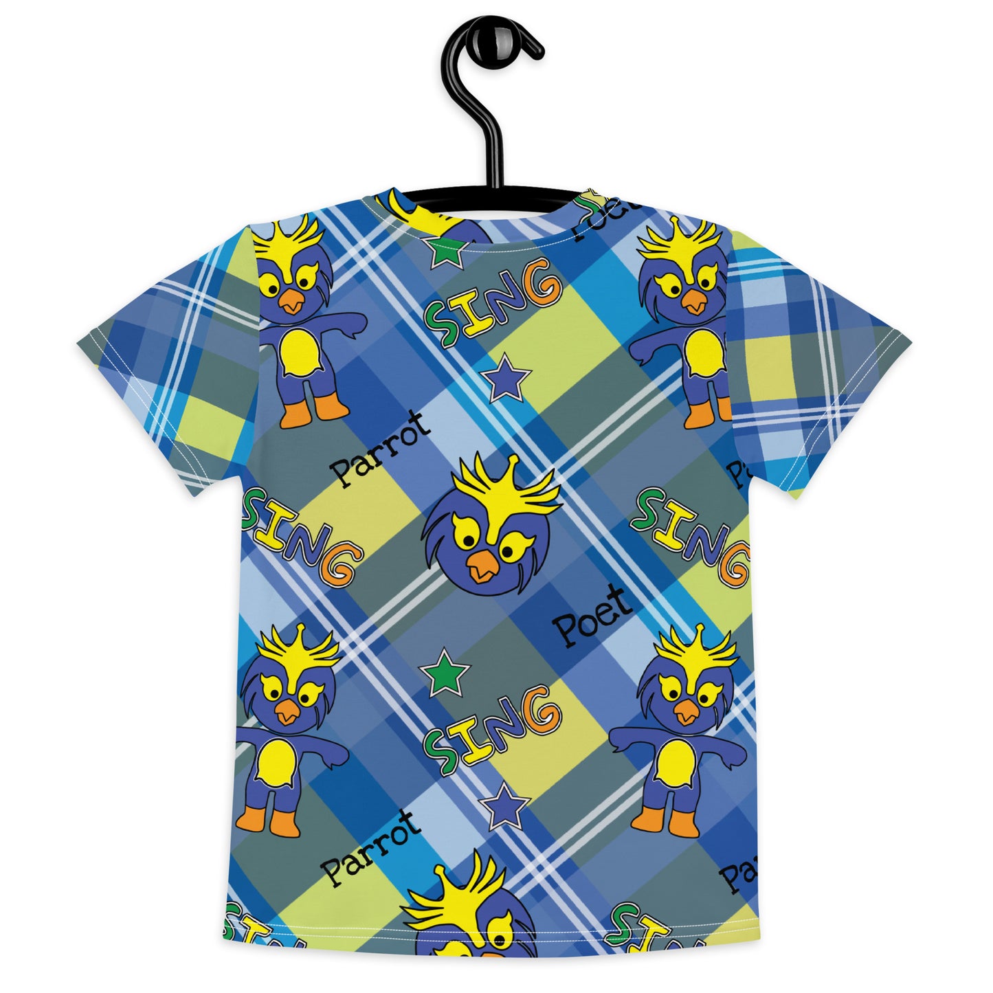 Poet the parrot sing Kids crew neck t-shirt