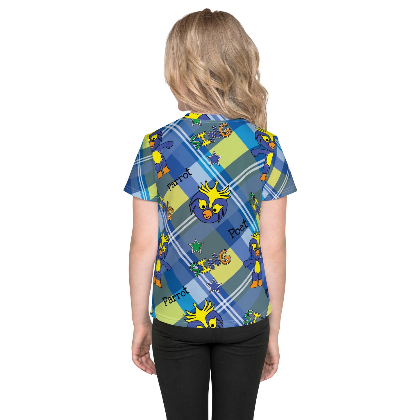 Poet the parrot sing Kids crew neck t-shirt