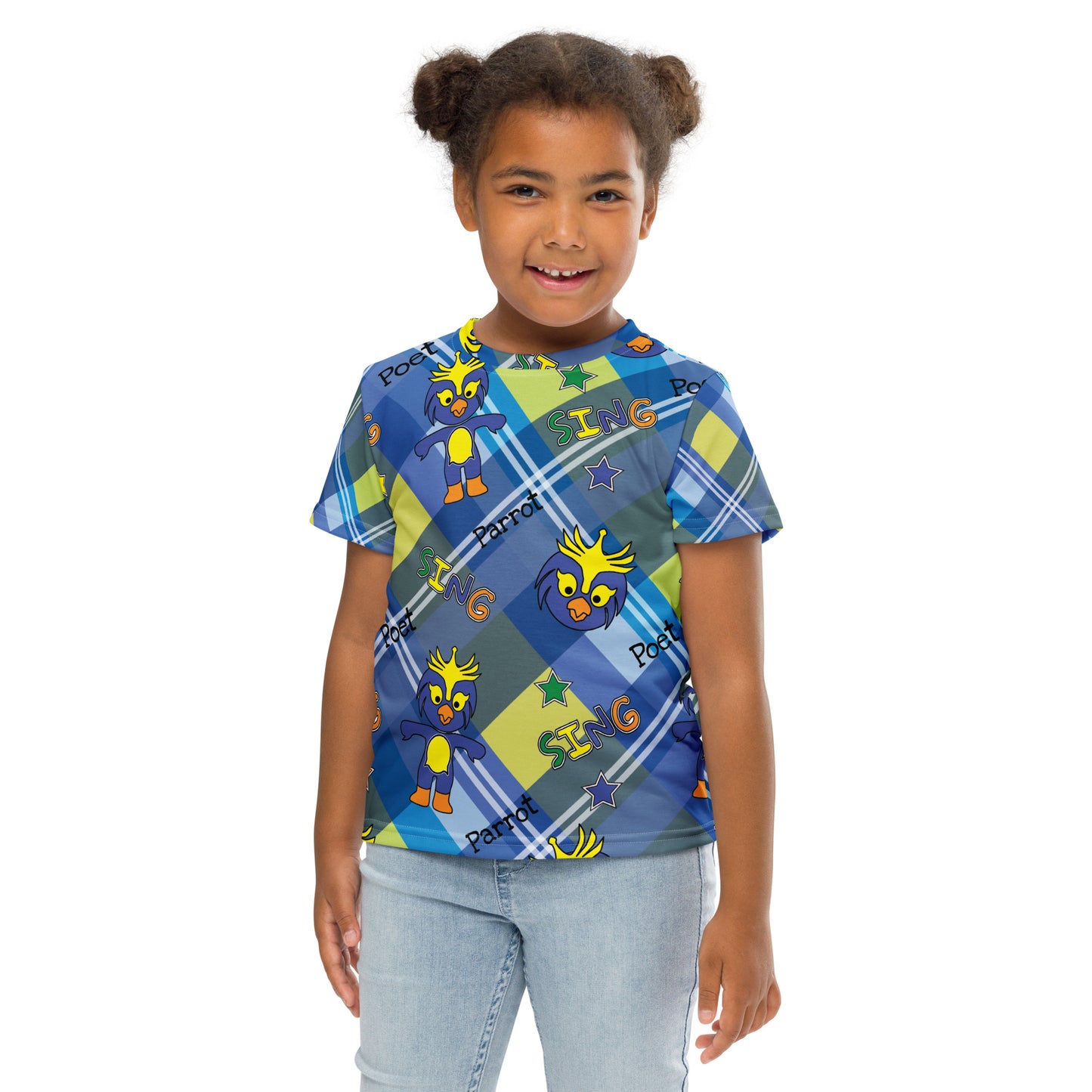 Poet the parrot sing Kids crew neck t-shirt