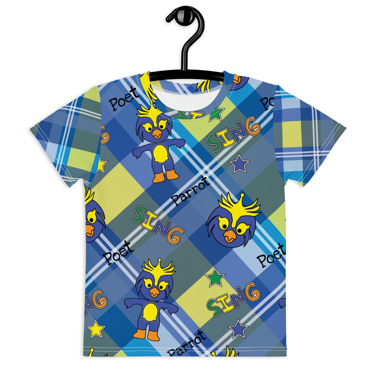 Poet the parrot sing Kids crew neck t-shirt