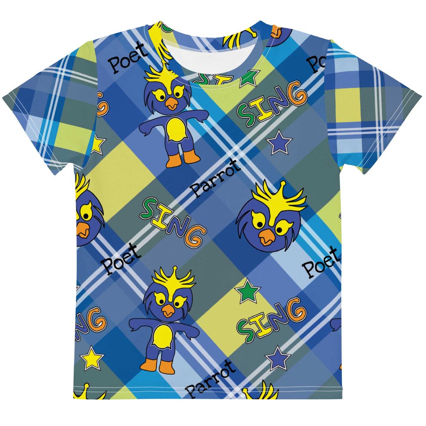 Poet the parrot sing Kids crew neck t-shirt