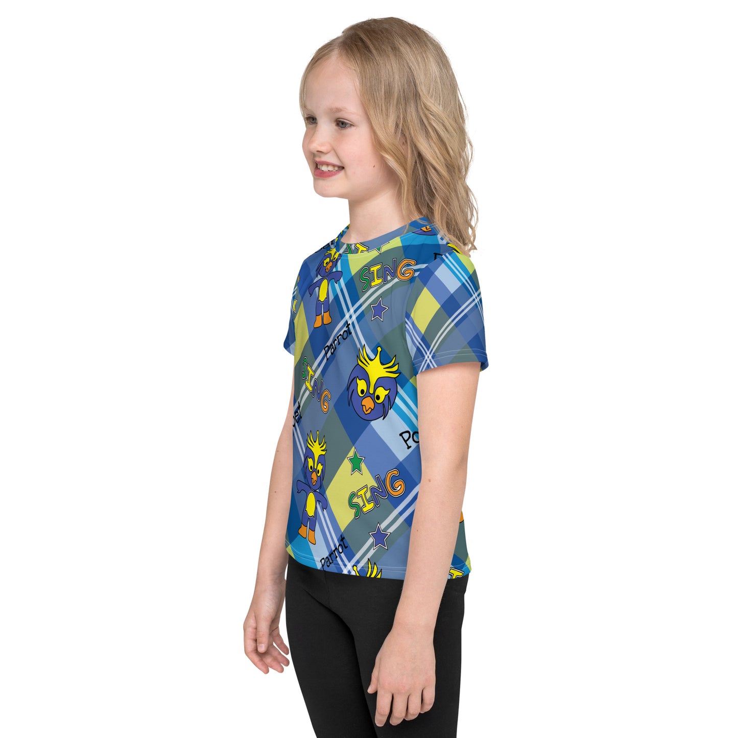 Poet the parrot sing Kids crew neck t-shirt
