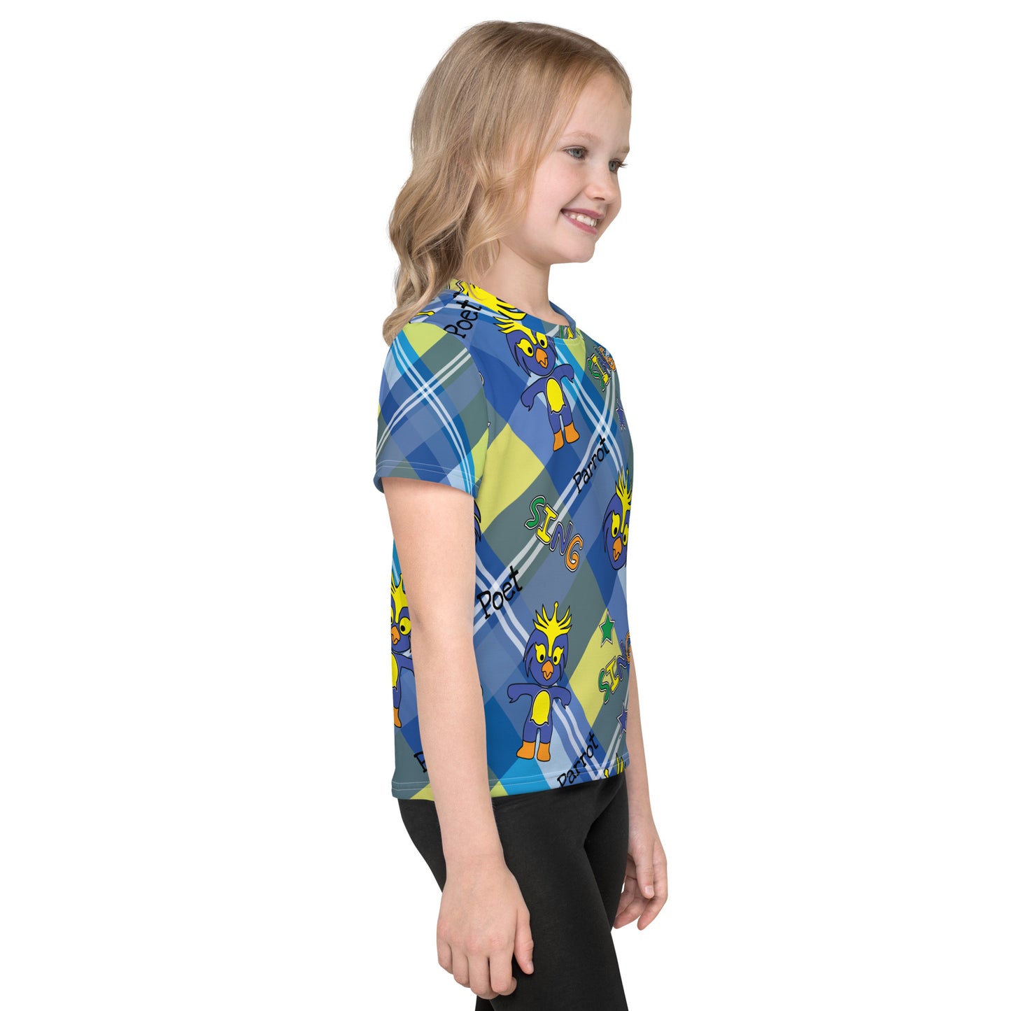 Poet the parrot sing Kids crew neck t-shirt