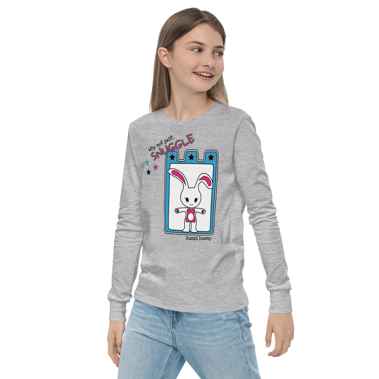 Zion Kitty Bunzi bunny Youth long sleeve tee